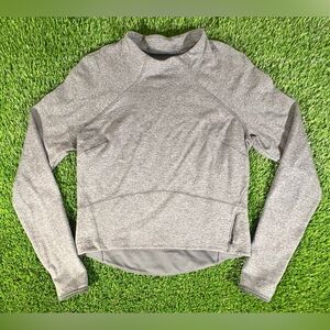 LULULEMON HILL AND VALLEY MOCK NECK PULLOVER 8 GRAY CROPPED LONG SLEEVE